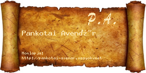Pankotai Avenár névjegykártya